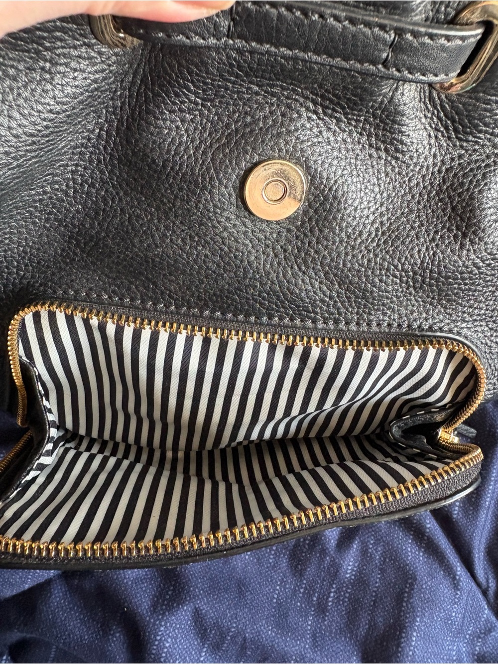 kate spade black pebbled leather mini backpack with gold logo - Picture 6 of 10